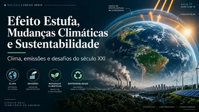 Capa da aula Efeito Estufa, Mudanças Climáticas e Sustentabilidade