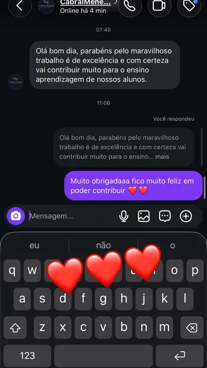 Mensagem real de professor sobre o material